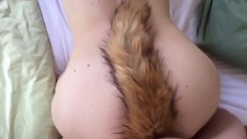 casal, fox tail anal plug, closeup, foxtail