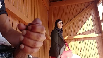 muslim wife, bus stop, hot beurette, big tits