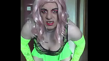 crossdresser, homemade piss tube, swallowing my own piss, self humiliation