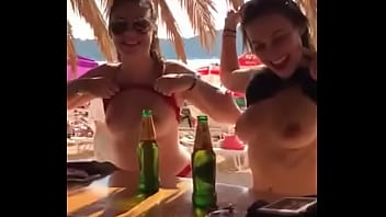 playa, topless, teen, cerveza