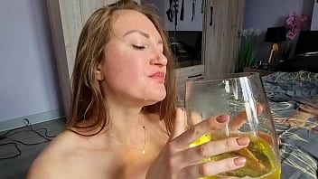 wet blowjob, spit in mouth, spit in the face, man pissing on girl