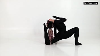 black latex, acrobatics, nude ballerina, nude dancer