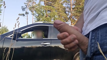 big cock cum, nudity in public, car voyeur, cuckold wife