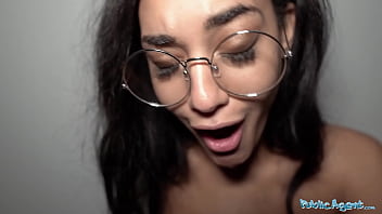 babe, cum on face, glasses, bent over