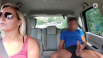 amateur voyeur, unknown cock, shocked milf, car handjob