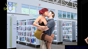 librarian, groping, big tits, streaking