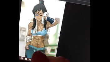 muscle girl, cumming, cumtribute, the legend of korra