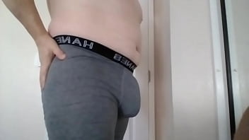 white cock bulge, hard bulge in tight boxer briefs, big bulge, playing with bulge