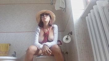 farting, toilet, topless, real toilet session