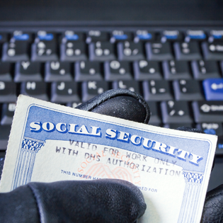 Social Security identity theft concept 