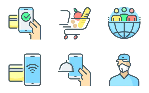 Contactless commerce icon pack