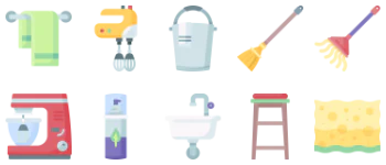 Домохозяйства набор иконок