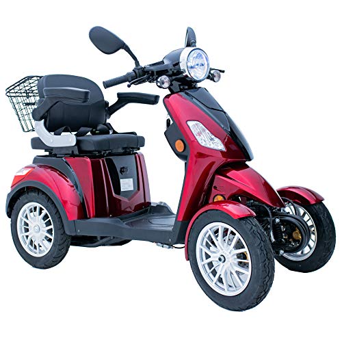 Green Power 4-Wheel Electric Mobility Scooter, Red