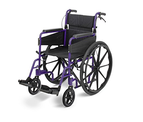 Purple Lightweight Self-Propelled Mobility Scooter with Foldable Frame