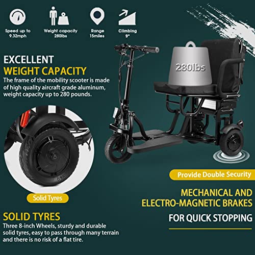 WISGING Folding Electric Mobility Scooter - Lightweight, Portable