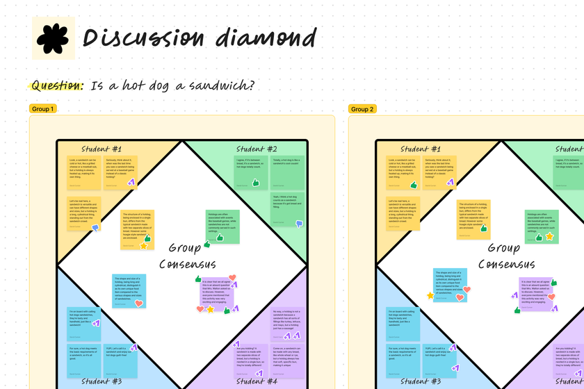 discussion diamond template screenshot