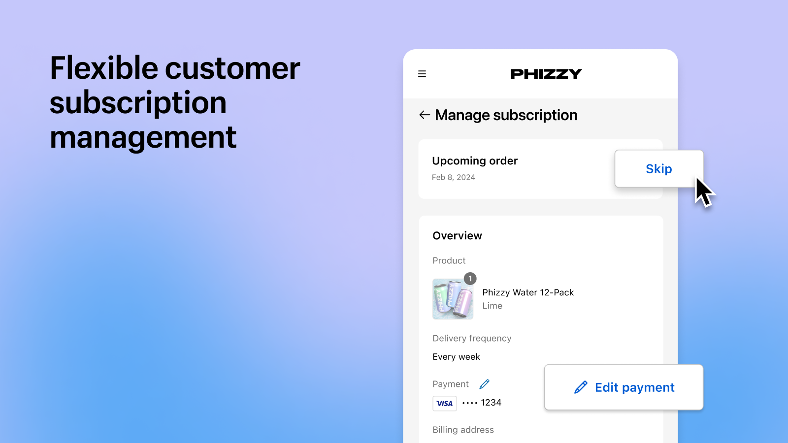 Flexible customer subscription management