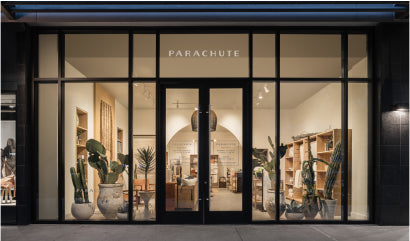 Large retail storefront location for the brand Parachute