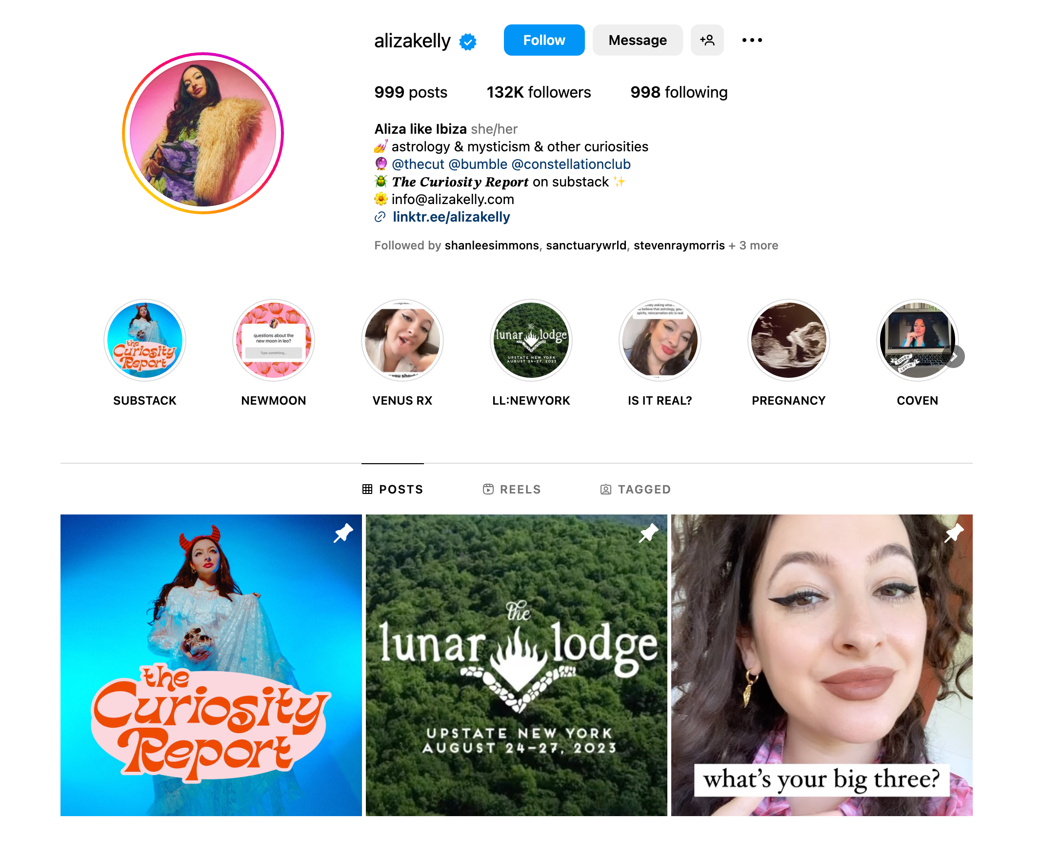 Instagram profile page and bio showing subscriptions to make money on Instagram