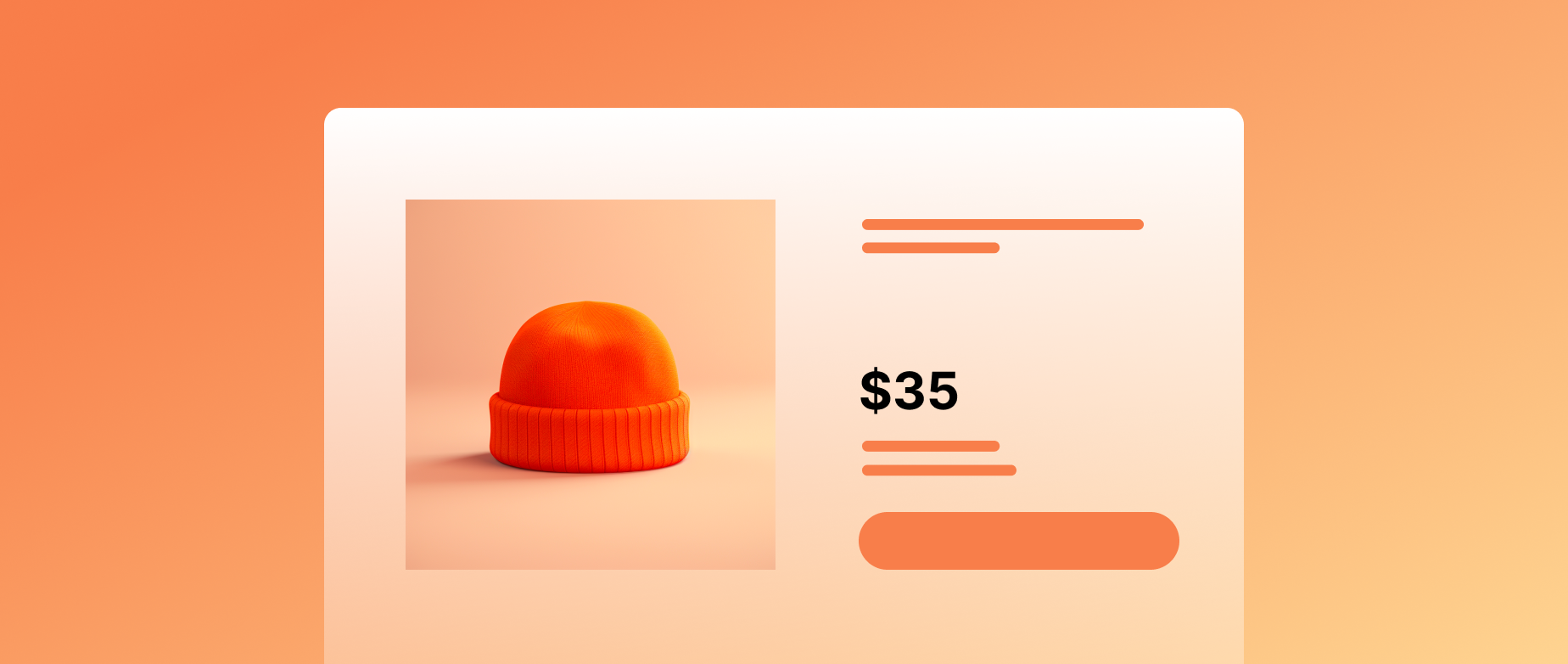 An ecommerce product page demo showing a winter hat for sale