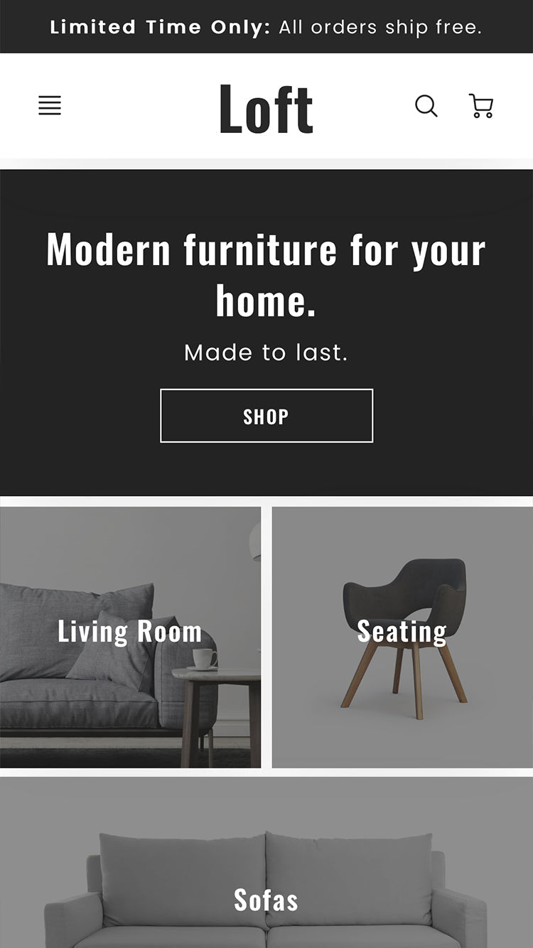 Mobile preview for Loft in the "Nashville" style