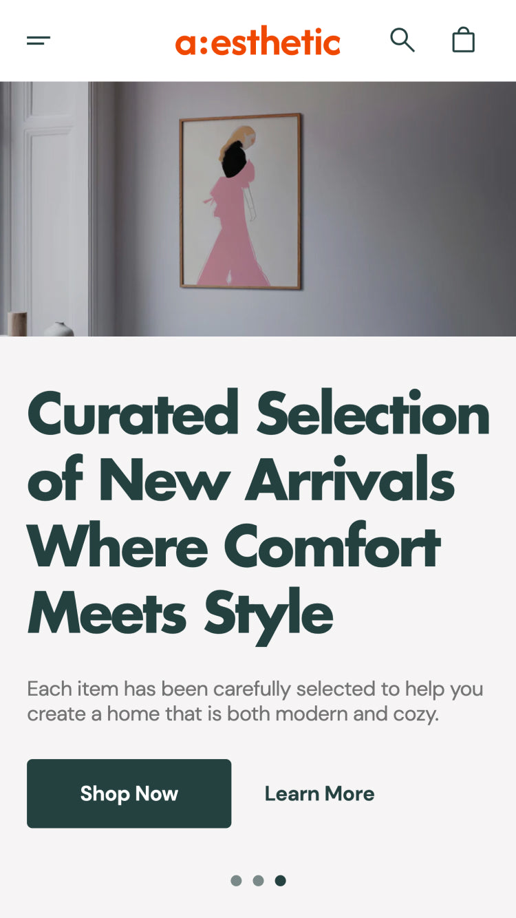 Mobile preview for Aesthetic in the "Contemporary" style