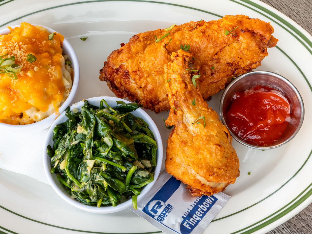 Fried chicken is available by the piece or in combos