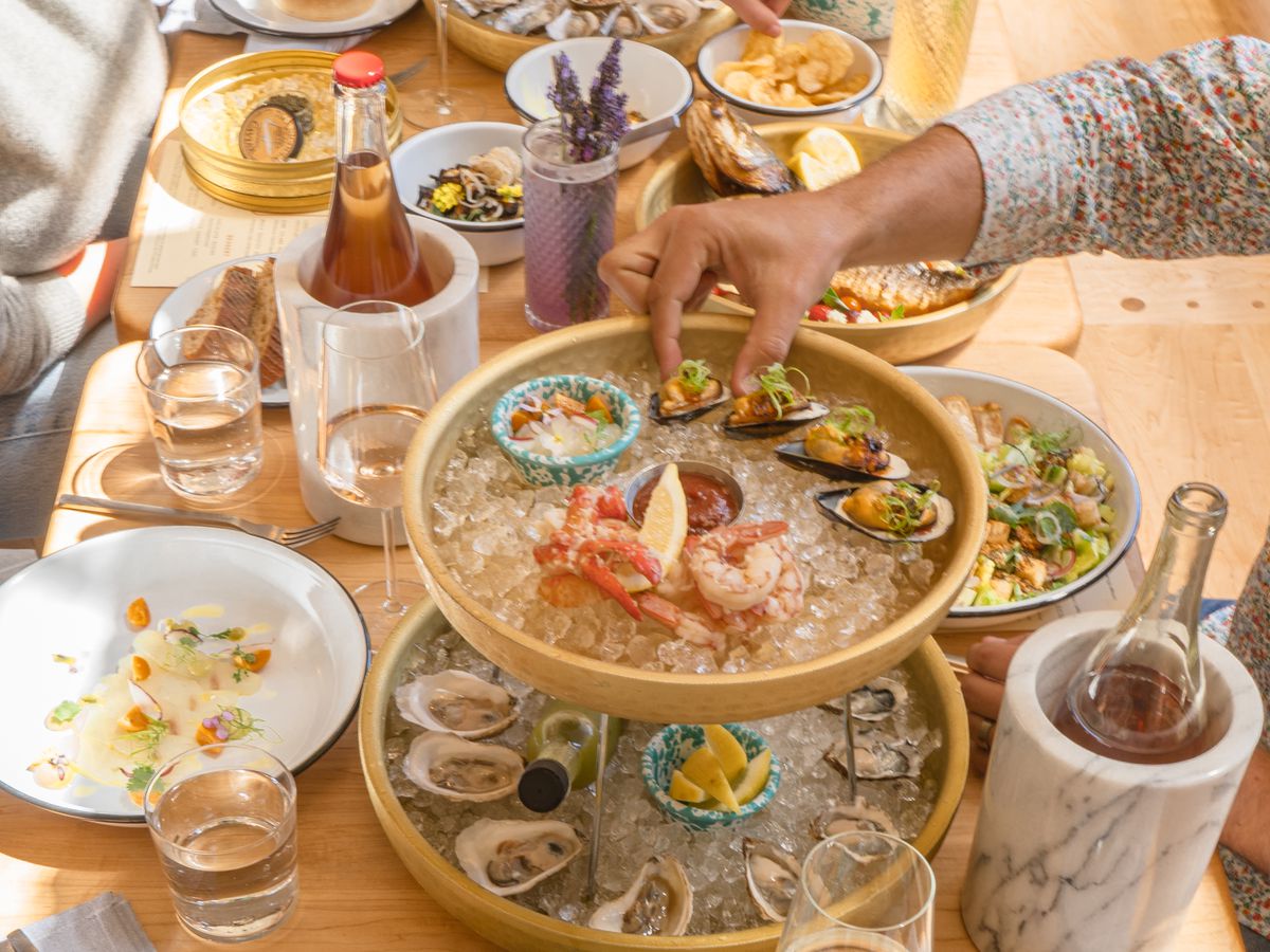Plates of seafood from San Francisco’s Little Shucker