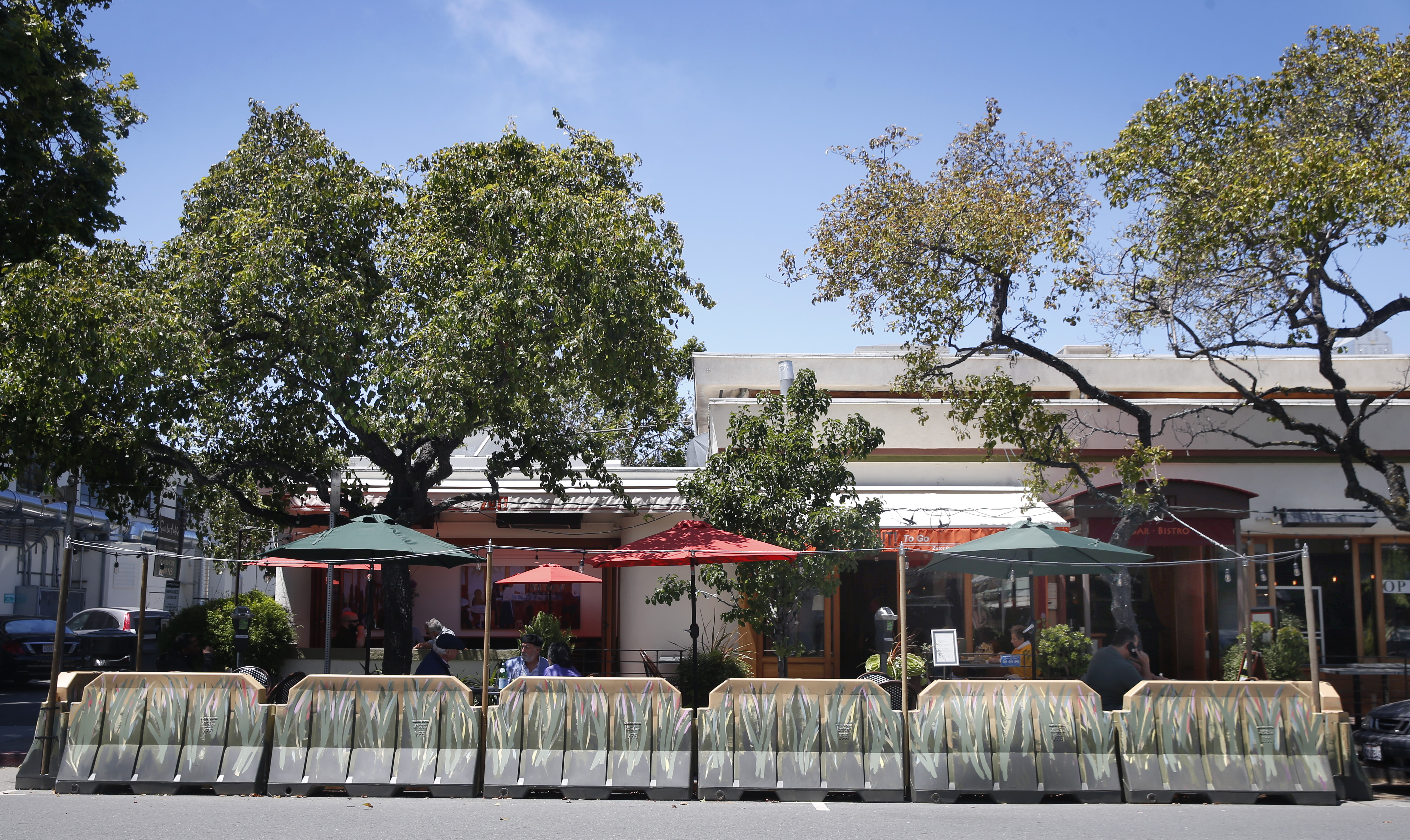 A parklet is created on Fourth Street in front of Zut! restaurant to accommodate outdoor dining in Berkeley, Calif. on Tuesday, June 23, 2020