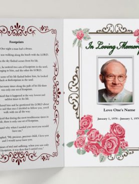 Pink Floral Funeral Template