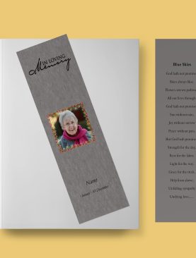 Metallic Funeral Bookmark Template
