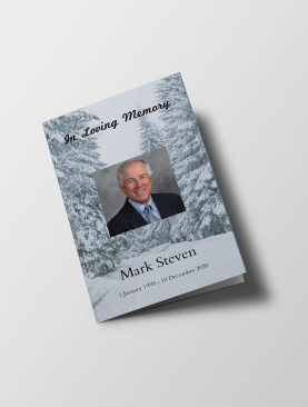 Winter Snow Funeral Program Template