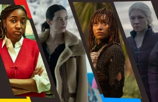 Ayo Edebiri in The Bear; Krysten Ritter in Orphan Black: Echoes; Amandla Stenberg in The Acolyte; Emma D'Arcy in House of the Dragon (Photos: FX/AMC/Disney/HBO)