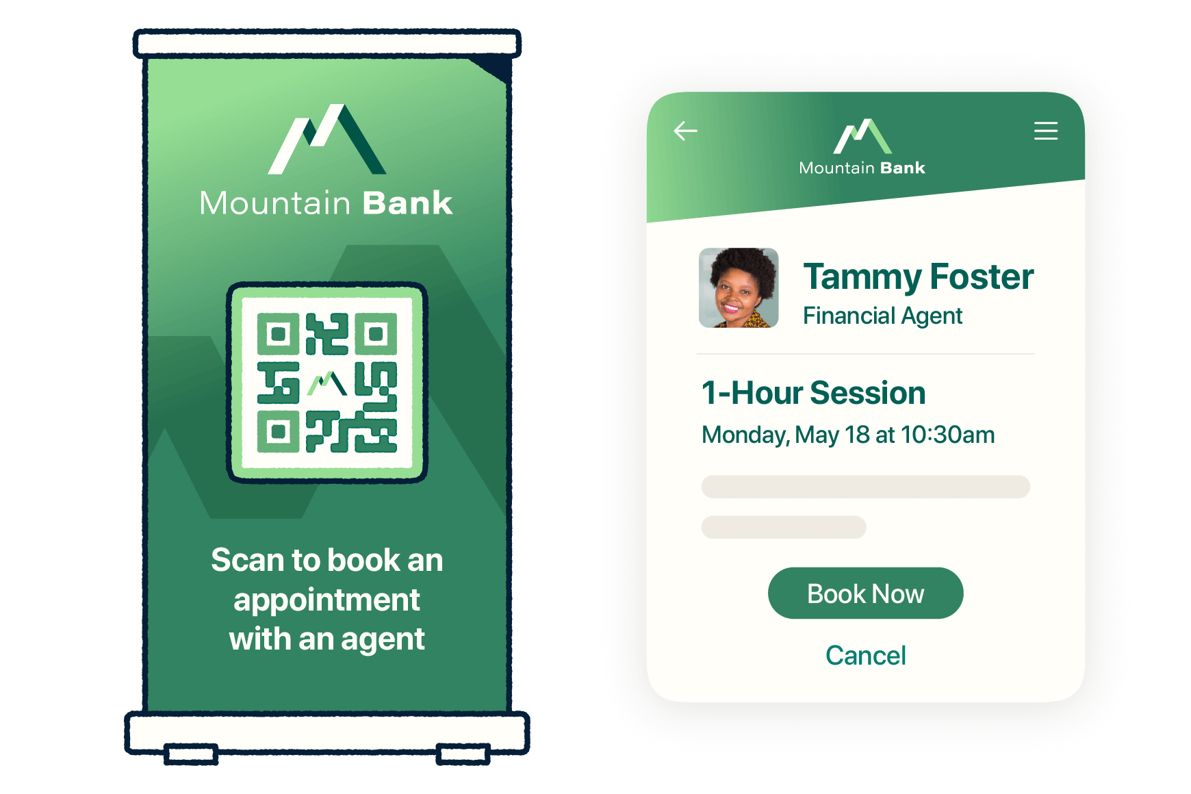 QR code to book an appointment with a financial agent