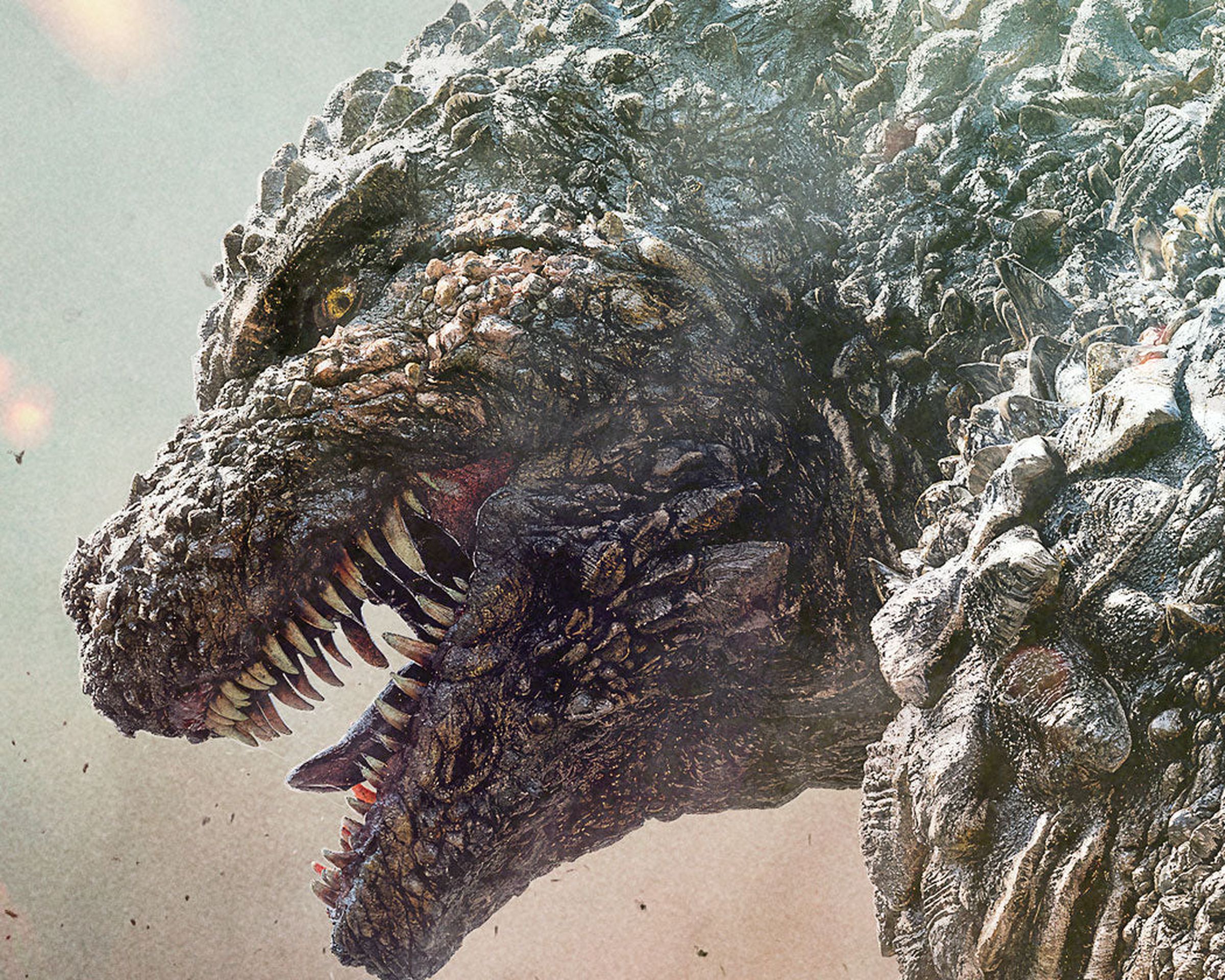 A close-up of Godzilla from the film.