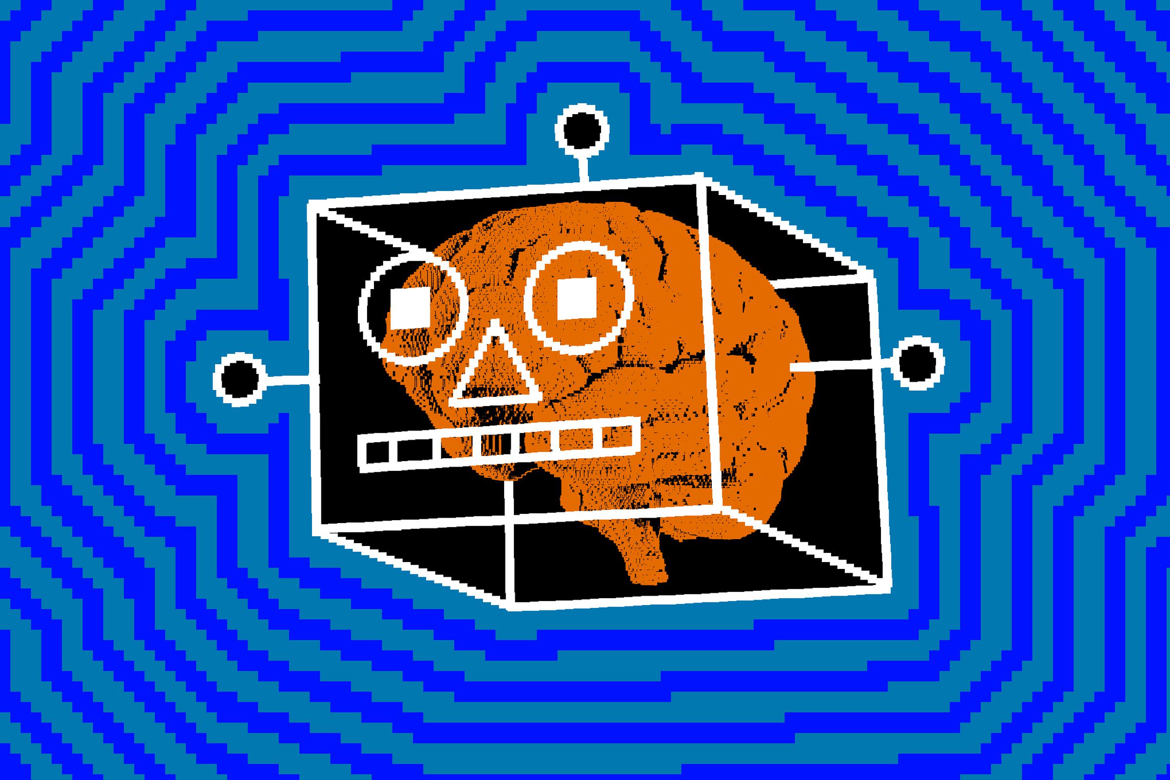 Illustration of a robot brain.