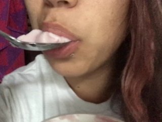 erotic asmr, blowjob eat food, sexy lips, latina