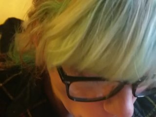 big cock, blowjob, point of view, dyed hair