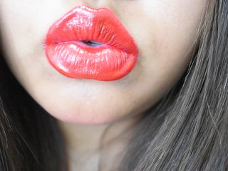 bbw, lip fetish, red lipstick, solo female
