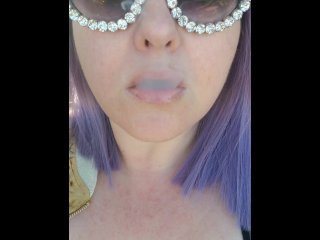 giant tits, smoking fetish, sunglasses, babe