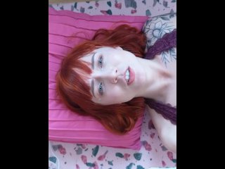 pale redhead, solo female, masturbation, toys