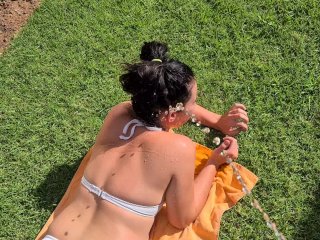 chubby, small tits, surprise piss, pov