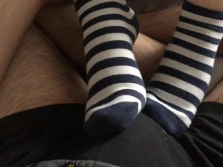 russian, homemade, socks, feet