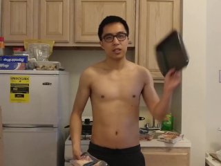 chinese guy, cooking, topless guy, verified amateurs
