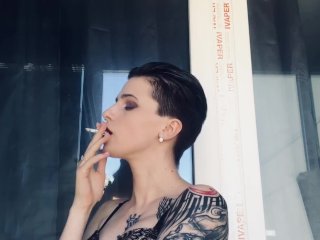 solo female, red lipstick smoking, smoking fetish, exclusive
