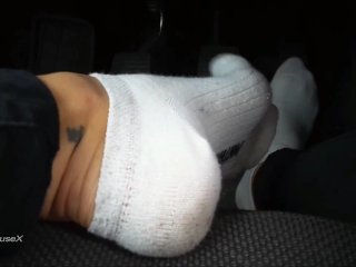 white socks, teen, small feet, solo female