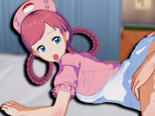 anime, pokemon nurse joy, creampie, butt