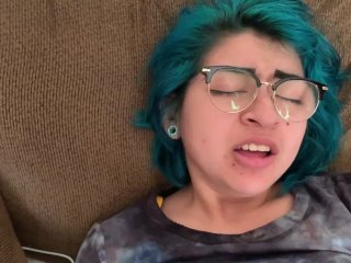 blue hair, cumshot, fill me up, point of view