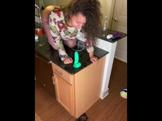 dripping wet pussy, bianca blu, vertical video, kitchen counter fuck