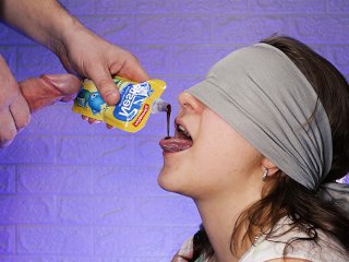 game, blowjob, teen, tricked blindfold